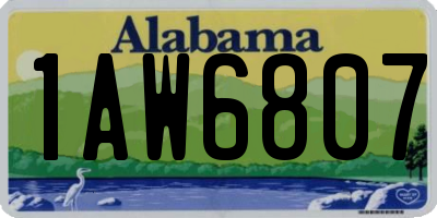 AL license plate 1AW6807