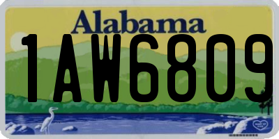 AL license plate 1AW6809