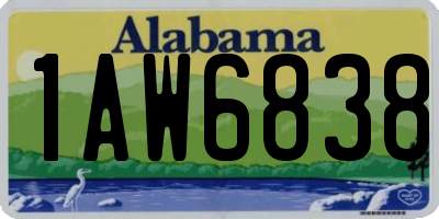 AL license plate 1AW6838