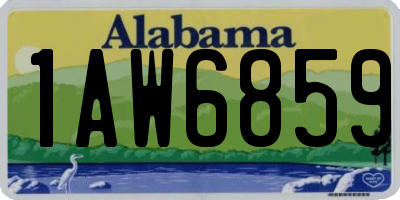 AL license plate 1AW6859