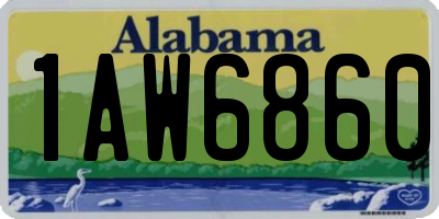 AL license plate 1AW6860