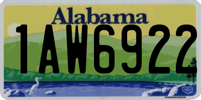 AL license plate 1AW6922