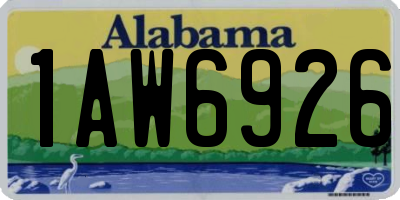 AL license plate 1AW6926