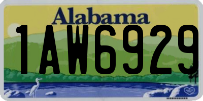 AL license plate 1AW6929