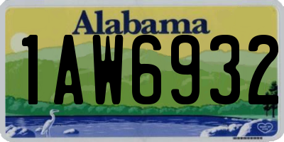 AL license plate 1AW6932