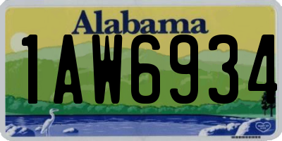 AL license plate 1AW6934