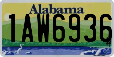 AL license plate 1AW6936