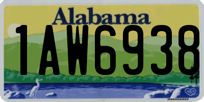 AL license plate 1AW6938