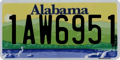 AL license plate 1AW6951