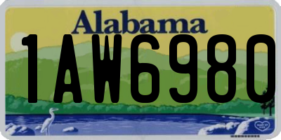 AL license plate 1AW6980