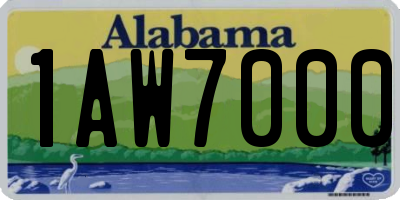 AL license plate 1AW7000