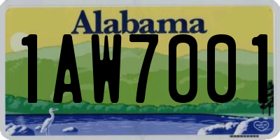 AL license plate 1AW7001