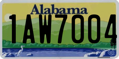 AL license plate 1AW7004