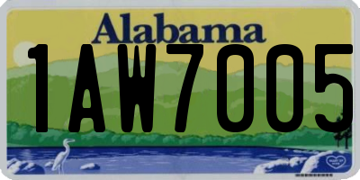 AL license plate 1AW7005