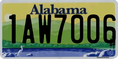 AL license plate 1AW7006