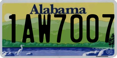 AL license plate 1AW7007