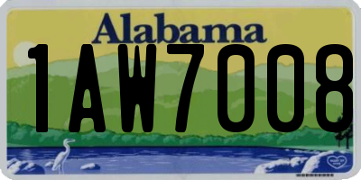 AL license plate 1AW7008