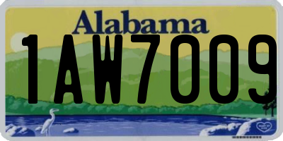 AL license plate 1AW7009