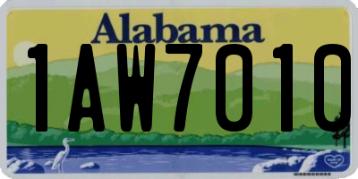 AL license plate 1AW7010