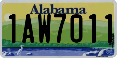 AL license plate 1AW7011
