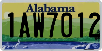 AL license plate 1AW7012