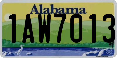 AL license plate 1AW7013