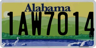 AL license plate 1AW7014