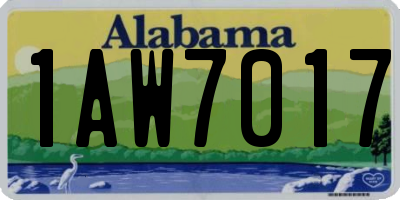 AL license plate 1AW7017