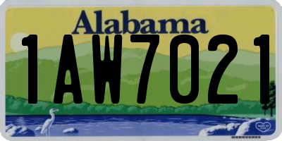 AL license plate 1AW7021