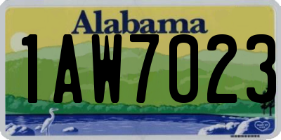AL license plate 1AW7023