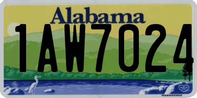 AL license plate 1AW7024