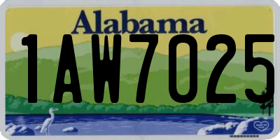 AL license plate 1AW7025