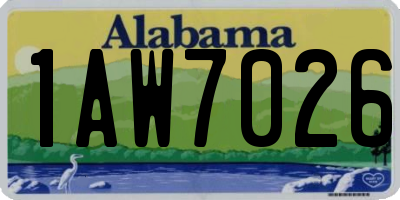 AL license plate 1AW7026