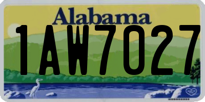 AL license plate 1AW7027