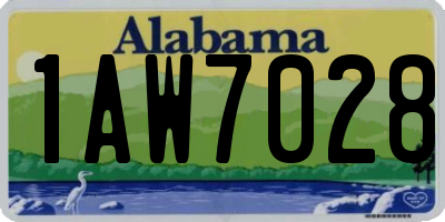 AL license plate 1AW7028