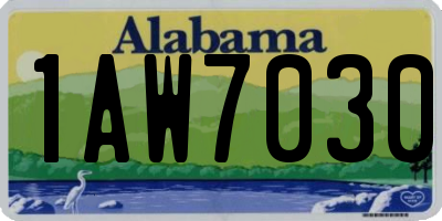 AL license plate 1AW7030