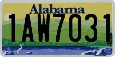 AL license plate 1AW7031