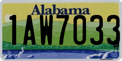 AL license plate 1AW7033