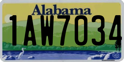 AL license plate 1AW7034