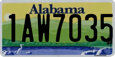 AL license plate 1AW7035