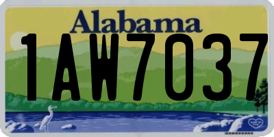 AL license plate 1AW7037