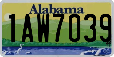 AL license plate 1AW7039