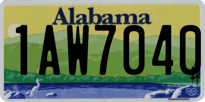 AL license plate 1AW7040