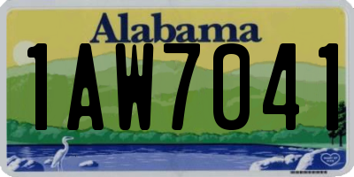 AL license plate 1AW7041