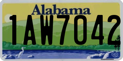 AL license plate 1AW7042
