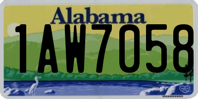 AL license plate 1AW7058