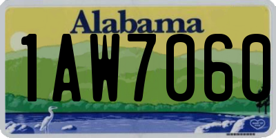 AL license plate 1AW7060