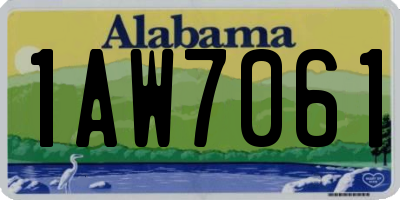AL license plate 1AW7061