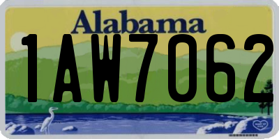 AL license plate 1AW7062