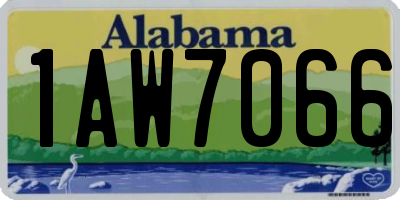AL license plate 1AW7066